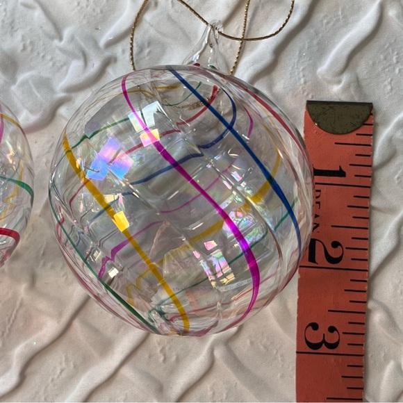 Hand blown SET of 2 Glass Ornaments Christmas or As decor .. GORGEOUS - Picture 4 of 5